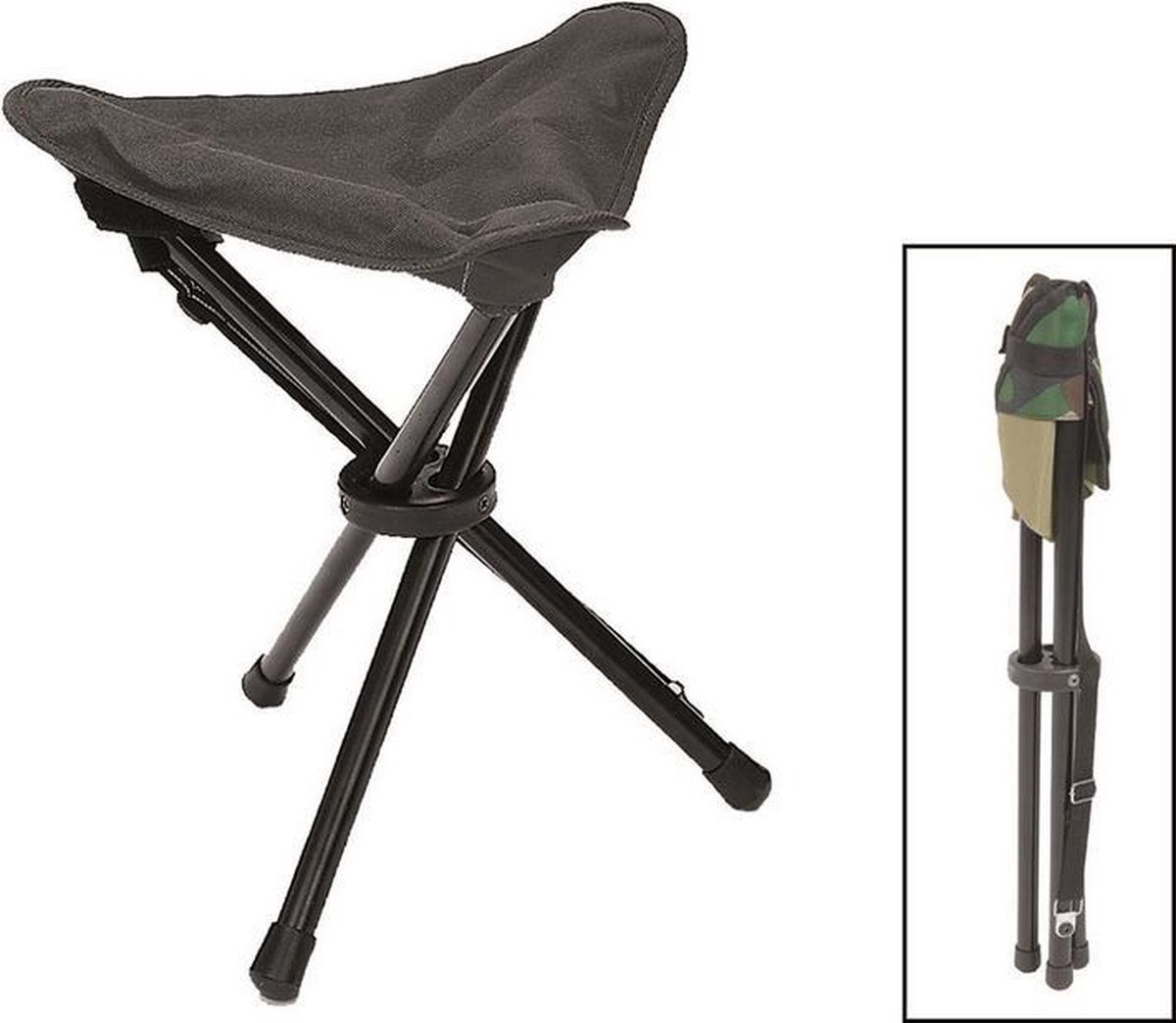 3-poot opvouw stoel / black 3-leg folding stool (4046872256967)