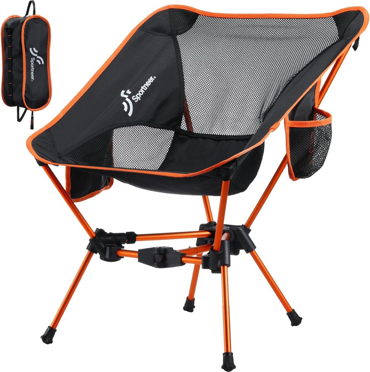 ampingstoel, opvouwbaar, draagbare campingstoel, draagvermogen, 150 kg, ultralicht pakformaat, kleine klapstoel voor volwassenen, picknick, outdoor (4800325402376)